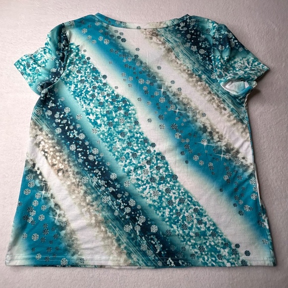 Diamonds Snowflake Women Top L XL Short Sleeve Tee - Picture 9 of 11